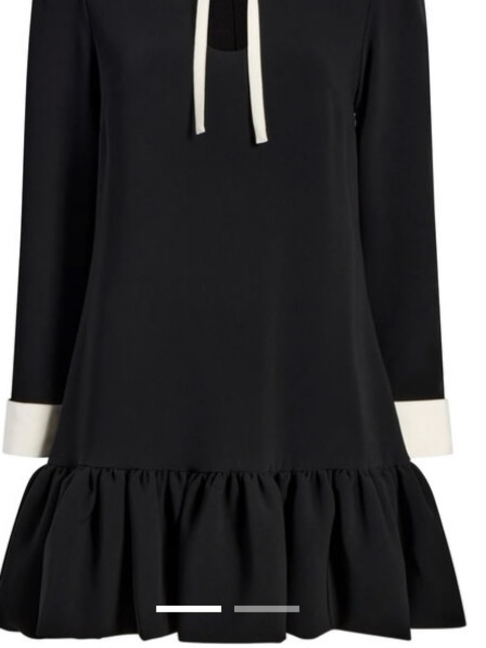 Cinq a sept Black Long-Sleeve Mini Dress with White Collar - Picture 4 of 7